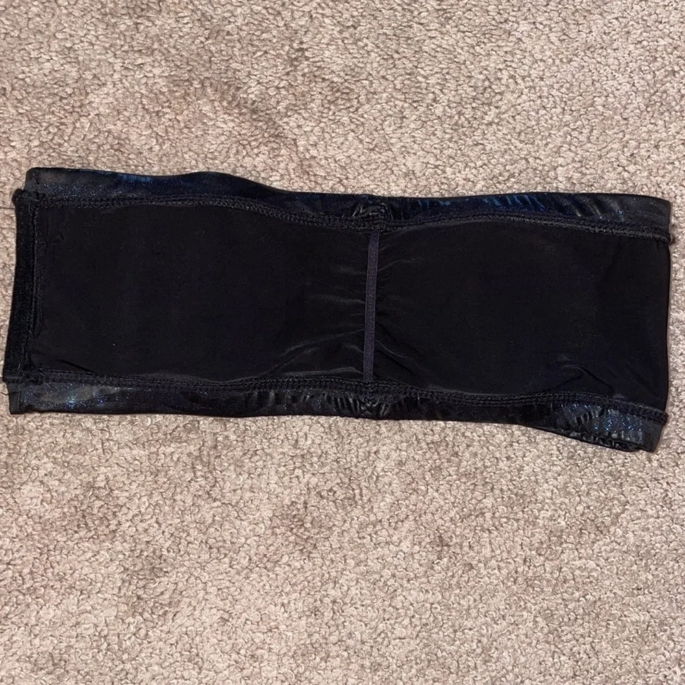CHARLOTTE RUSE Dark glitter blue/black bandeau bra in women’s size Medium